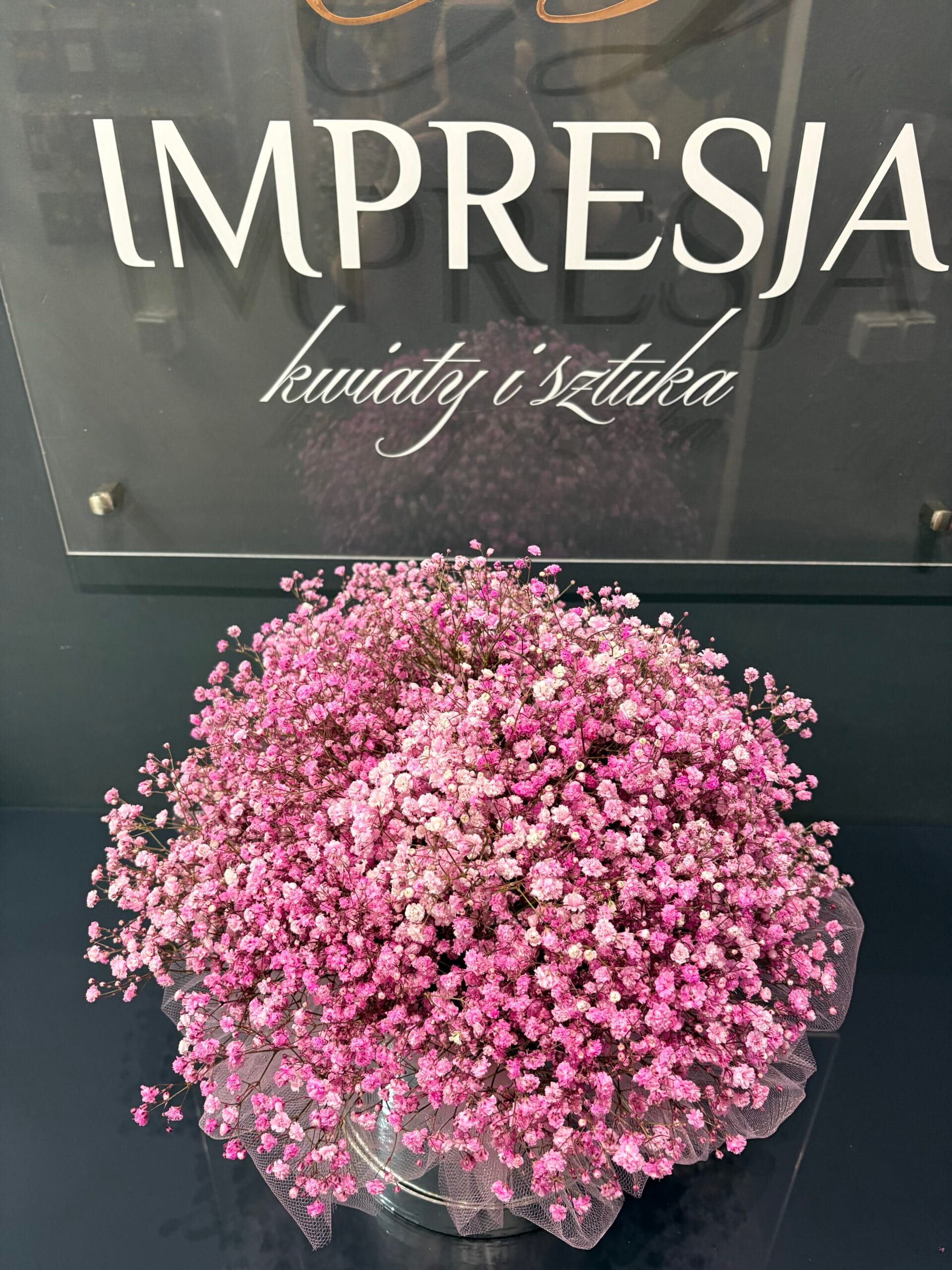 Flowerbox z różową gipsówką - obrazek 4
