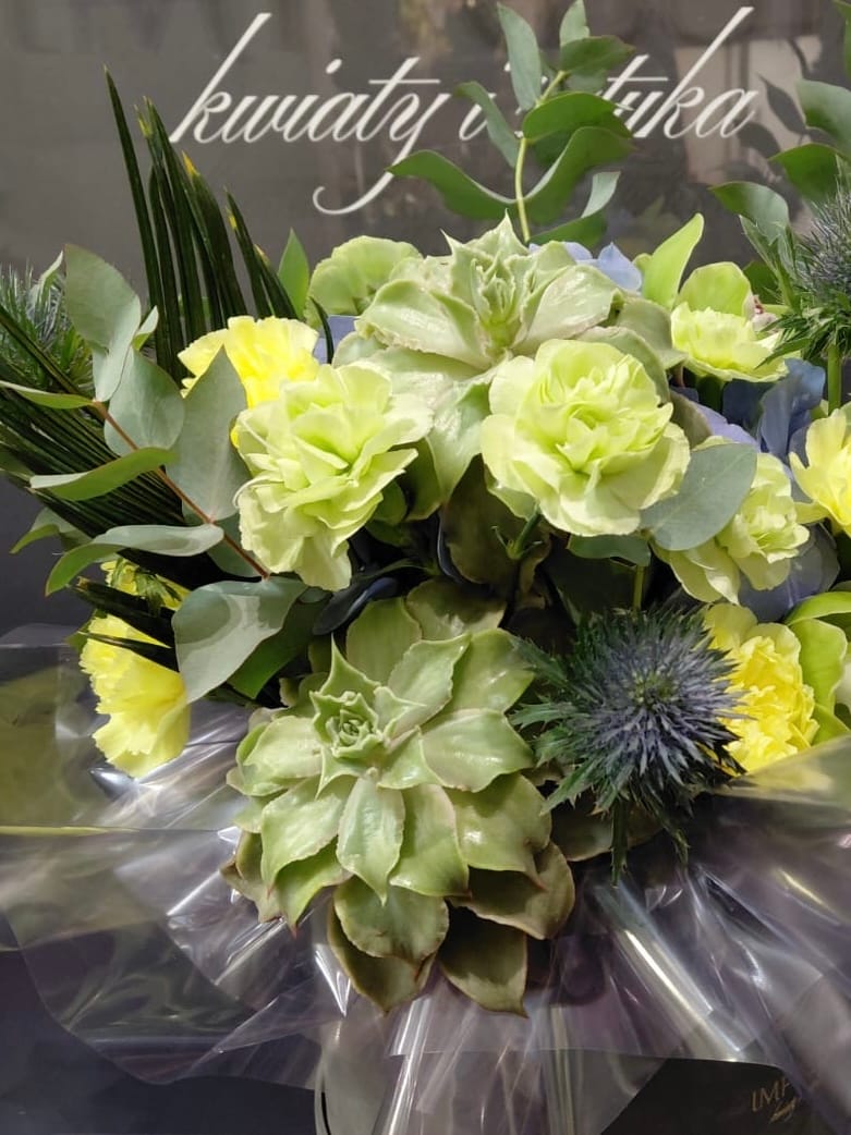 Flowerbox z limonkowymi kwiatami - obrazek 2